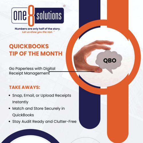 QuickBooks Tip of the Month One 8 Solutions